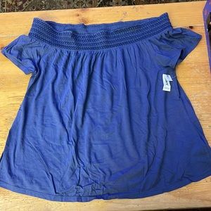 Brand new blue off the shoulder shirt